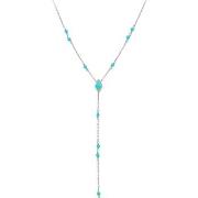 Collier Orusbijoux Collier En Argent Cravate Rhodié Pierre Amazonite