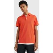 T-shirt Tommy Hilfiger Polo ajusté orange en coton bio stretch