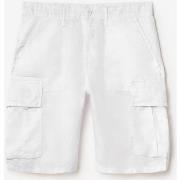 Short Le Temps des Cerises Bermuda en lin rocca blanc