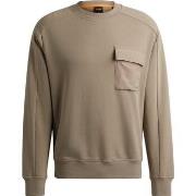 Sweat-shirt BOSS Pull Pocket Cargo Marron Clair