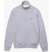 Polaire Lacoste Sweat demi zippé gris en coton