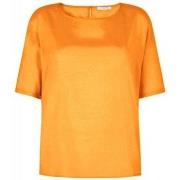 T-shirt Bruce Field Top pure soie col rond manche courte