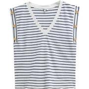 Debardeur Salsa Metallic sailor stripes buttons t-shirt