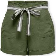 Short Only Luna Linen Shorts - Olive Green