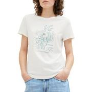 T-shirt Tom Tailor Tee Shirt PALMIER Whisper White