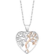 Collier Lotus Collier en argent coeur arbre bicolore