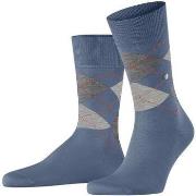 Socquettes Burlington Chaussettes Manchester Carreaux Bleu 6274