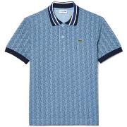 T-shirt Lacoste POLO BLEU MOTIF MONOGRAMME CLASSIC FIT A COL CONTRAS