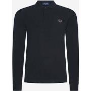 Polo Fred Perry Ls plain shirt- black chrome