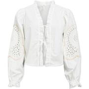 Blouses Object Noos Top Brodera L/S - White Sand