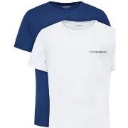 T-shirt Emporio Armani Lounge 2 Pack Crew T-Shirts White/Blue