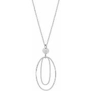 Collier Orusbijoux Collier Argent Diamanté Double Ovale