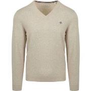 Sweat-shirt Gant Pull Col-V Greige