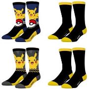 Chaussettes Freegun Lot de 4 paires de chaussettes Homme Pokémon Pikac...