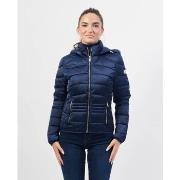 Blouson Yes Zee Veste matelassée bleue à capuche