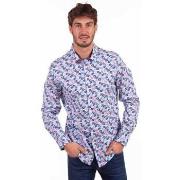 Chemise Camberabero Chemise manches longues fleuri bleu