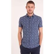 Chemise Camberabero Chemise manches courtes fleuri bleu marine