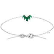 Bracelets Brillaxis Bracelet en argent rhodié et oxydes verts