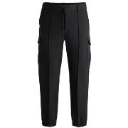 Pantalon BOSS PANTALON CARGO EN TISSU STRETCH DÉPERLANT NOIR T_CHESTE