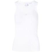 T-shirt Pinko Débardeur en coton blanc côtelé