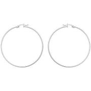 Boucles oreilles Brillaxis Créoles or blanc 9 carats 40 mm