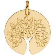 Pendentifs Brillaxis Médaille arbre de vie tronc découpé or 18 carats