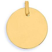 Pendentifs Brillaxis Pendentif plaque ronde or jaune 9 carats