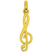 Pendentifs Brillaxis Pendentif musique clé de sol or jaune 18k