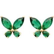 Boucles oreilles Brillaxis Puces d'oreilles papillons oxydes verts