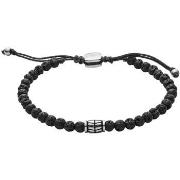 Bracelets Fossil Bracelet homme pierres de lave noire