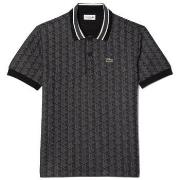 T-shirt Lacoste POLO NOIR MOTIF MONOGRAMME CLASSIC FIT A COL CONTRAS