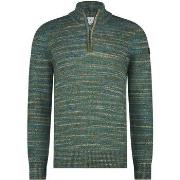 Sweat-shirt State Of Art Pull Col camionneur Vert Mélangé