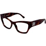 Lunettes de soleil Balenciaga BB0362O Cadres Optiques, Havana/Transpar...