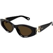 Lunettes de soleil Chloe CH0259S Lunettes de soleil, Noir/Marron, 52 m...