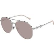 Lunettes de soleil Gucci GG1698S Lunettes de soleil, Argent/Marron, 60...