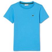 T-shirt enfant Lacoste T-SHIRT ENFANT UNI EN JERSEY DE COTON BLEU