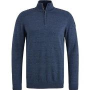 Sweat-shirt Vanguard Pullover Demi-Zip Melange Bleu Foncé