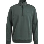 Sweat-shirt Cast Iron Pull Half Zip Vert