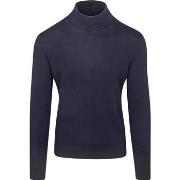 Sweat-shirt Suitable Pull Col Roulé Merino Marine