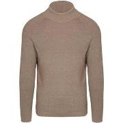 Sweat-shirt Blue Industry Pull Col Roulé Beige Mélanger