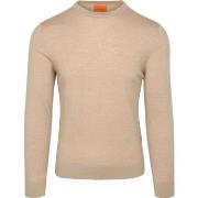 Sweat-shirt Suitable Pull Laine Mérinos Sand