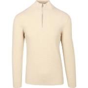 Sweat-shirt Profuomo Pullover Half Zip Structure Ecru