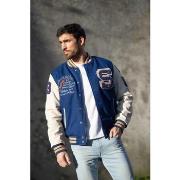 Blouson Schott LCTEDDYBD BLUE OFF WHITE