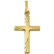 Pendentifs Brillaxis Pendentif croix diamantée or jaune 18 carats