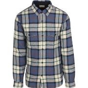 Sweat-shirt Gant Overshirt Herringbone A Carreaux Bleu