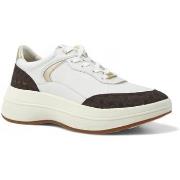 Chaussures Geox Running Sneaker Donna White Dark Brown D46WTD08504C035...