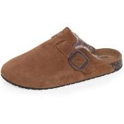 Sabots Isotoner Sabots fourrés en cuir Femme Camel