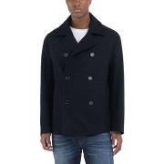 Blouson Replay Veste caban en laine bleu marine fonc