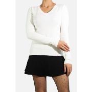 Pull Kebello Pull col V en maille Blanc F