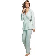 Pyjamas / Chemises de nuit Selmark Pyjama pantalon haut cache-coeur ma...